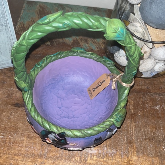 New Jim Shore Halloween Basket Two-Sided